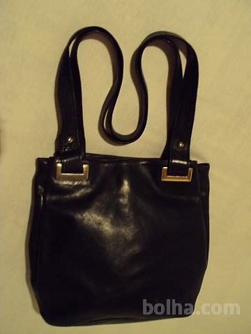 Usnjena torbica temno modra