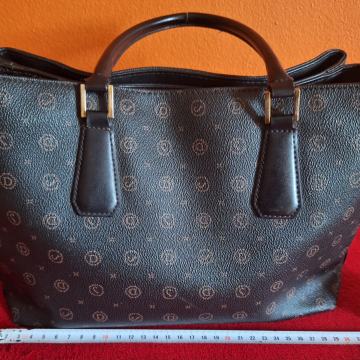 ŽENSKA TORBICA ČRNE BARVE Z RJAVIMI VZORCI