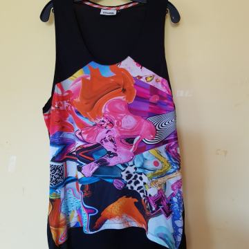 BASSO & BROKE ČRNO PISANA TUNIKA M/L