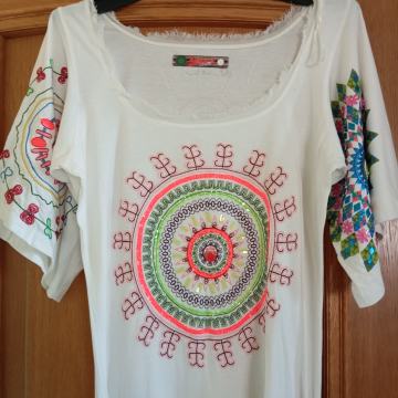 DESIGUAL BELA TUNIKA BOMBAŽ/VISKOZA - KOT NOVA M/L