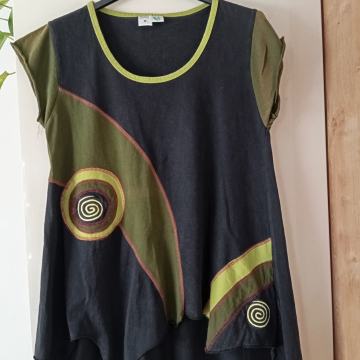 SARIKO ČRNO ZELENA BOMBAŽNA TUNIKA M