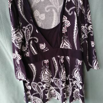 VIJOLČNO BELA VISKOZNA TUNIKA M