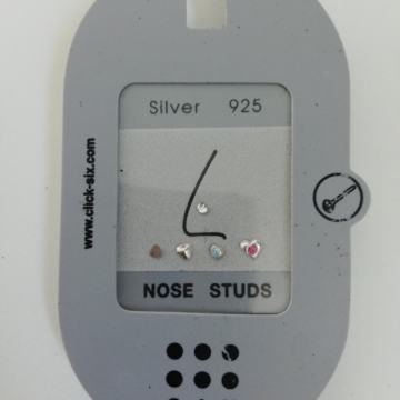 Srebrni uhani za nos 925 5 v kompletu NOVI