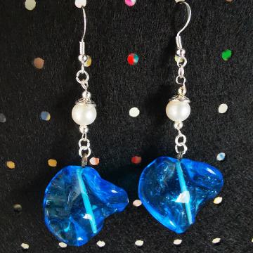 Srebrni uhani s pravo perlo, ročno delo