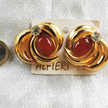 vintage nenošeni dizajnerski uhani na klip za pripet na ušesa