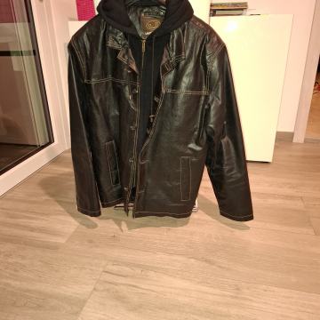 Moška usnjena jakna Urko vel. L, snemljiva kapuca