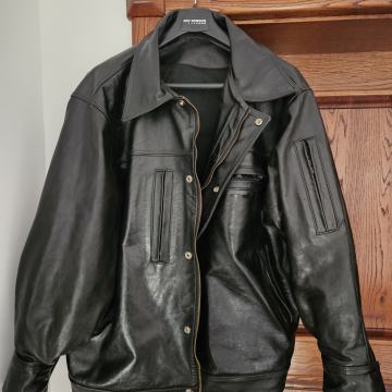Ročno izdelana moška usnjena jakna po meri – velikost L/XL