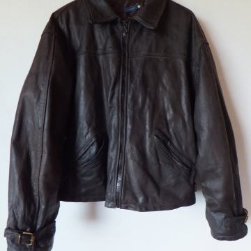 Usnjena jakna -retro, temno rjava