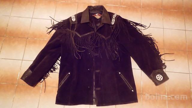 usnjena jakna z resicami