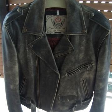 Usnjena moška jakna-motoristična SC, velikost M