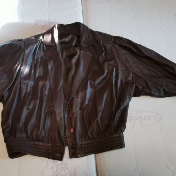 Rjava usnjena jakna št.40