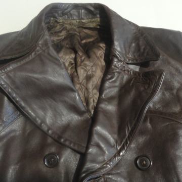 VINTAGE USNJEN PLAŠČ ŠT.48