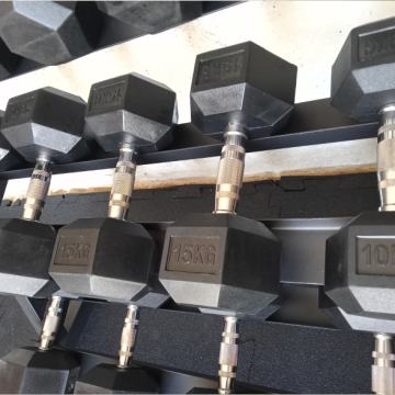 Gumirane heksagonalne ročke - set 10 - 50 kg s stojalom