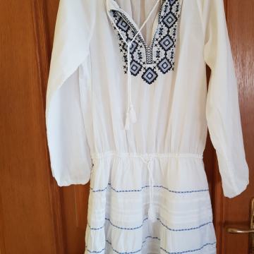BELA BOMBAŽNA OBELKA Z VEZENINO S/M/L