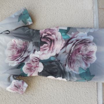 BETTY JACKSON NOVA SIVO CVETLIČNA OBLEKA 40