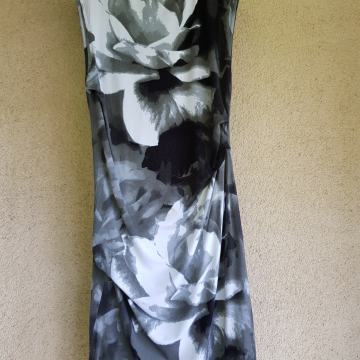 BODYFLIRT ČRNO SIVA OBLEKA 40/42