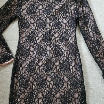 Črna čipkasta sexy oblekica 36, s ali s/m, do 38