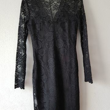 ČRNA SVEČANA ČIPKASTA OBLEKA XS/S
