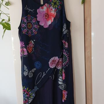 DESIGUAL NOVA MODRO CVETLIČNA OBLEKE 40/42