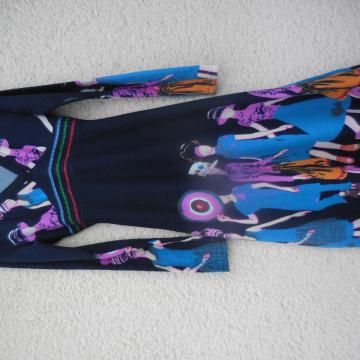 MODRA PLETENA OBLEKA S/M