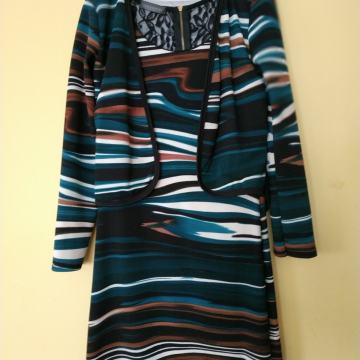 NOV ZELENO PISAN KPL OBLEKA/BOLERO 40/42