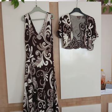 PHASE EIGHT SVEČANA RJAVO BEŽ OBLEKA IN BOLERO M