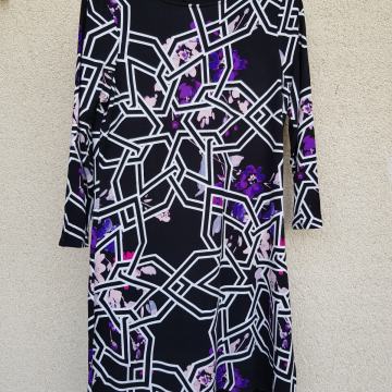 PRINCIPLES ČRNO PISANA VISKOZNA OBLEKA 40