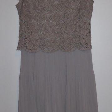Siva ženska ali dekliška svečana obleka s čipko H&M št. 34 / XS