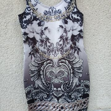 VERO MODA NOV ČRNO CVETLIČNA OBLEKA M/L