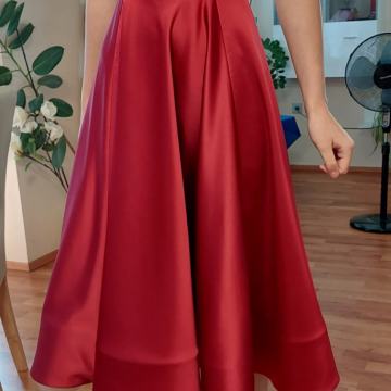 VRHUNSKA OBLEKA DAVID HOJNIK FASHION, bordo rdeča
