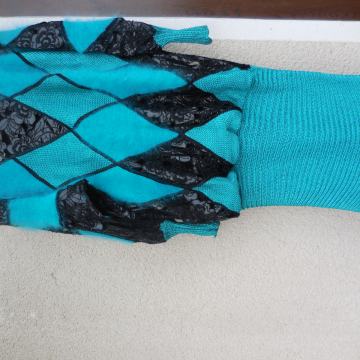 ZELENA PLETENA USNJENA OBLEKA S/M/L