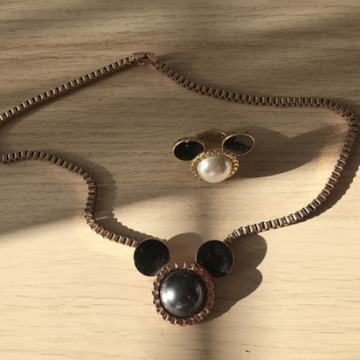 Disney Mickey Mouse komplet verižica + prstan