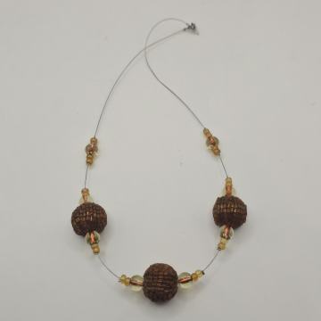 Ogrlica v toplih rjavih tonih – 49 cm