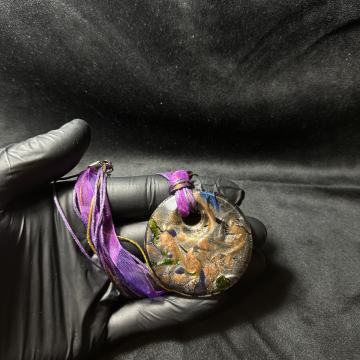 Unikat - Ročno izdelana 2 vintage steklena obeska – Murano stil