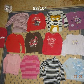 98-104 otroška oblačila: majice hlače. Prodam ali menjam