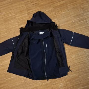 otroška nepremočljiva vetrovka Polarn O. Pyret s snemljivim flisom