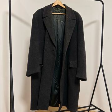 Vintage črn dolg volnen plašč | Ljubljana | Unisex