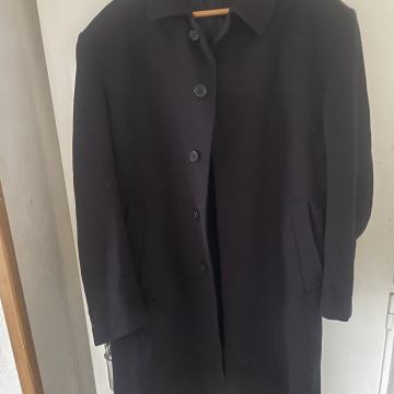 Vintage volnen plašč tkanina! large medium xl lepo ohranjen navy blue