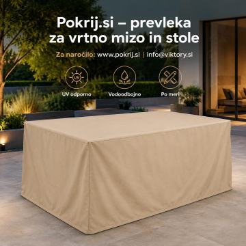 Zaščitna prevleka za vrtno mizo po meri – vodoodbojna in UV odporna