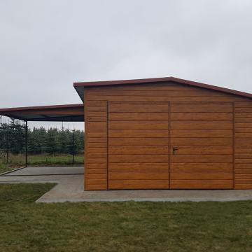 KOVINSKA GARAŽA 4 × 6 m + LOPA 3 × 3 m – 33 m²!