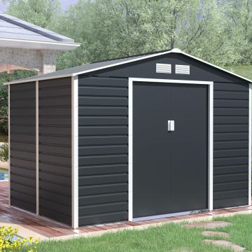 Vrtna kovinska hiška-uta-lopa 4,84 m² - 2,7 m x 1,8 m - ANTRAZIT