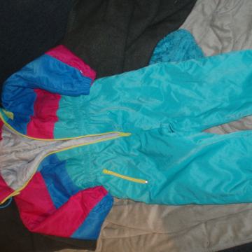 Dekliški smučarski kombinezon, tribarvni, vel 86-92