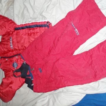 Fantovske smučarske hlače-temnordeče, BRUGI+bunda, vel 98