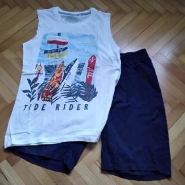 Komplet kratke hlače in kratka majica, fantovski,  velikost 164,