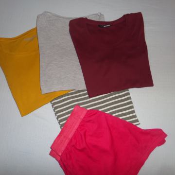 Majice z kr.r. + kr. hlače, št. 170/176 (komplet = 10 eur)
