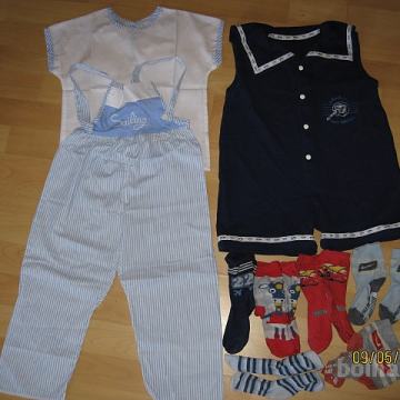 Mornarski komplet za oba spola- 2 leti (6x nogavičke gratis)