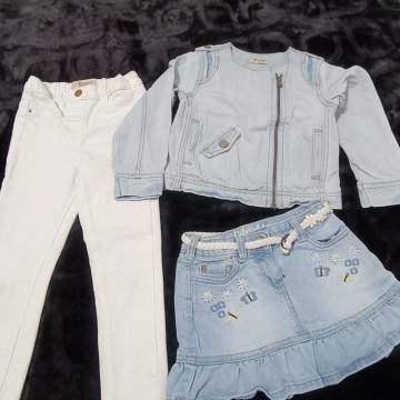 Next jeans jakna, kavboje in krilo 110