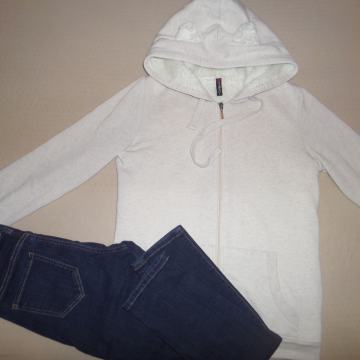 Topla jopica + jeans hlače, št. 170/176 (S)