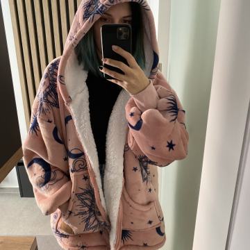 Hoodie odeja Svilanit Carrol Rose z zadrgo + nogavice