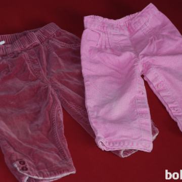 Dekliške hlače 2x velikost 74 - 77 (6-9-12 mes.)